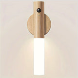 Motion Sensor Night Light, Magnetic Wall Lamp, USB Rechargeable LED Stick Light, Wireless Staircase Indoor Wooden Wall Closet Light for Hallway